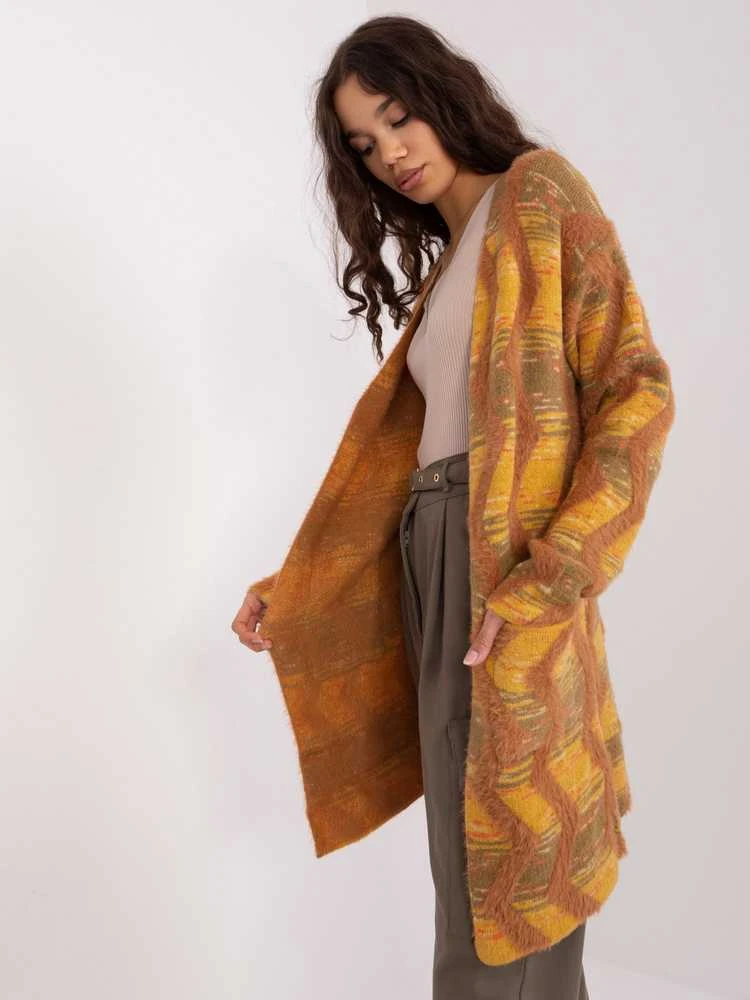 Wool Fashion Italia Megztinis-AT-SW-234701.34-tamsiai geltonas