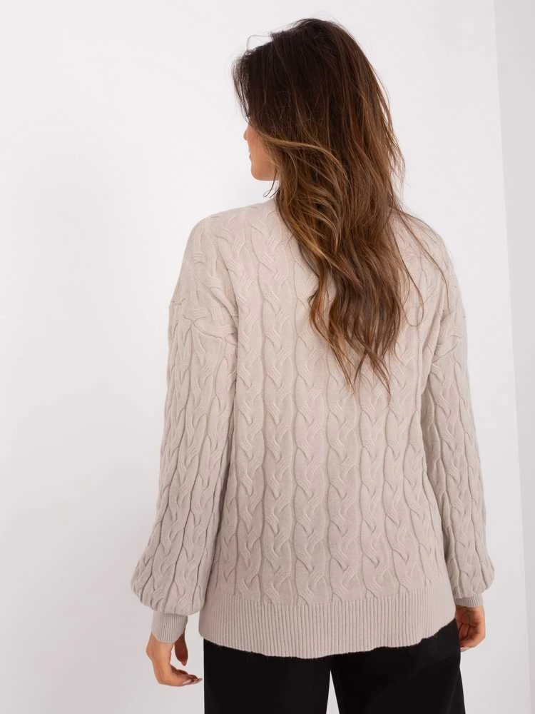 Wool Fashion Italia Megztinis-AT-SW-2348.07-smėlio spalvos