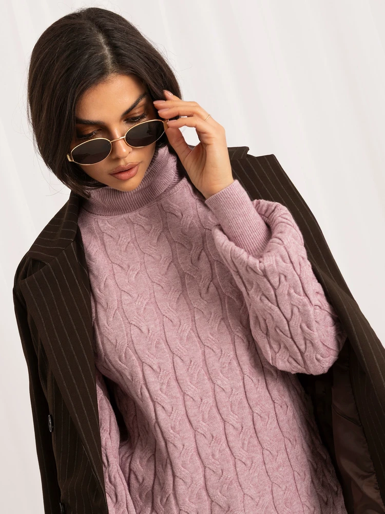 Wool Fashion Italia Megztinis-AT-SW-2348.07-šviesiai violetinis