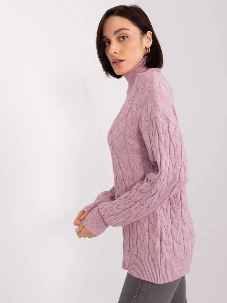 Wool Fashion Italia Megztinis-AT-SW-2348.07-šviesiai violetinis