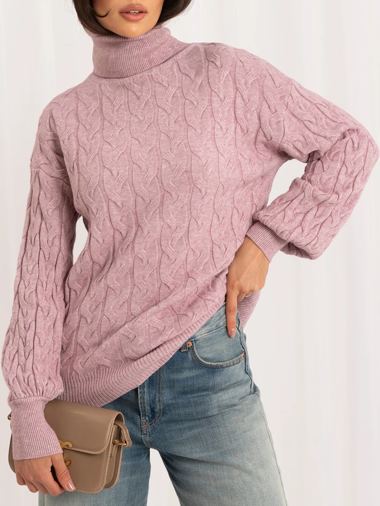 Wool Fashion Italia Megztinis-AT-SW-2348.07-šviesiai violetinis