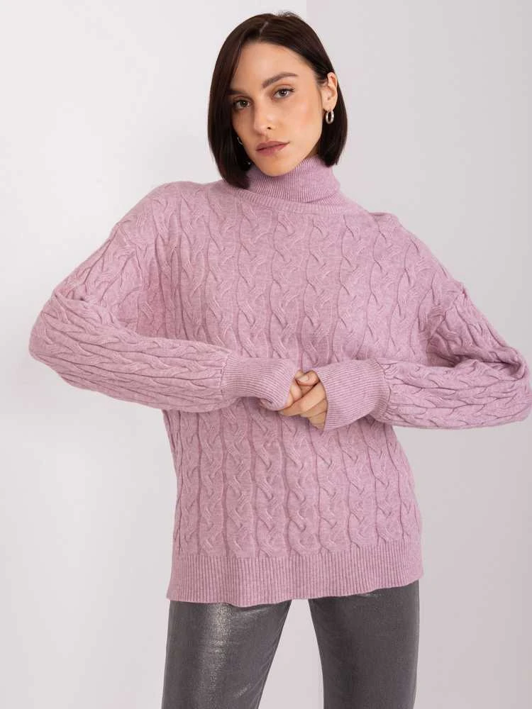 Wool Fashion Italia Megztinis-AT-SW-2348.07-šviesiai violetinis