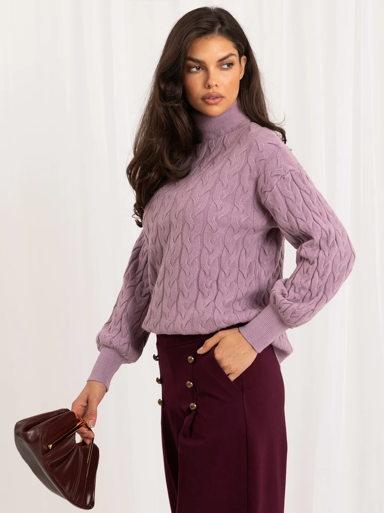 Wool Fashion Italia Megztinis-AT-SW-2348.88-šviesiai violetinis