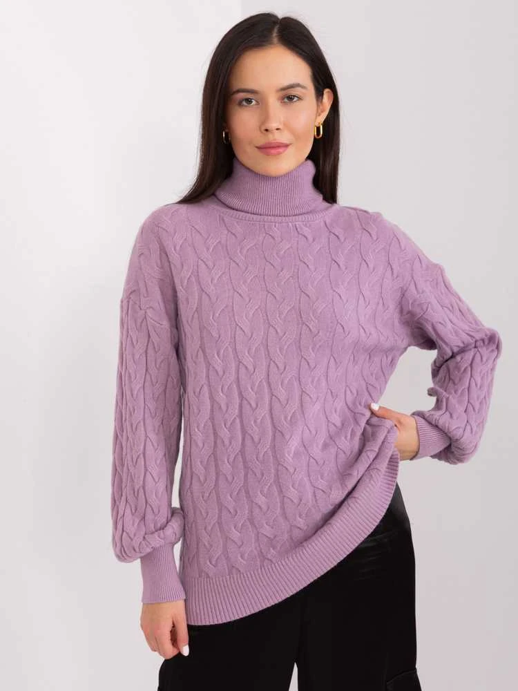 Wool Fashion Italia Megztinis-AT-SW-2348.88-šviesiai violetinis