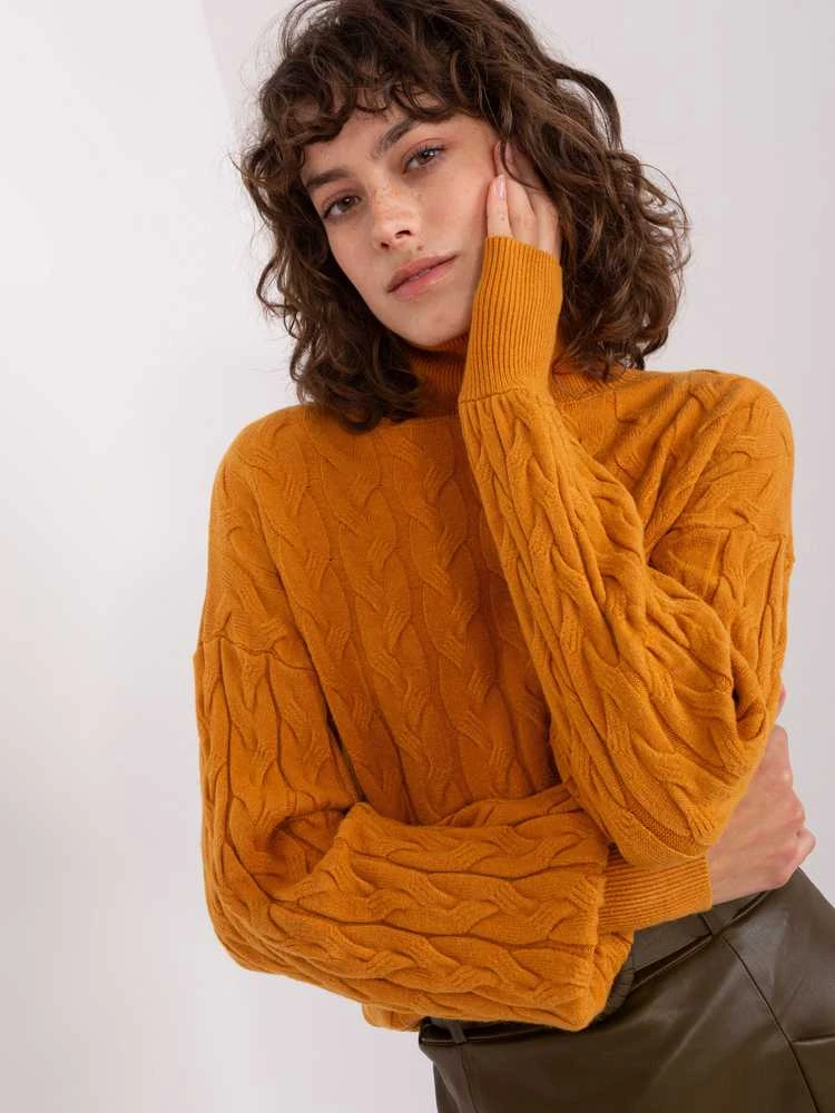 Wool Fashion Italia Megztinis-AT-SW-2348.93-tamsiai geltonas