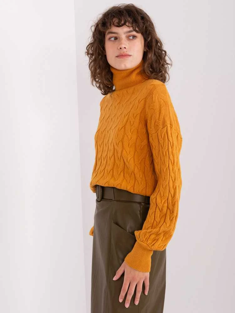 Wool Fashion Italia Megztinis-AT-SW-2348.93-tamsiai geltonas