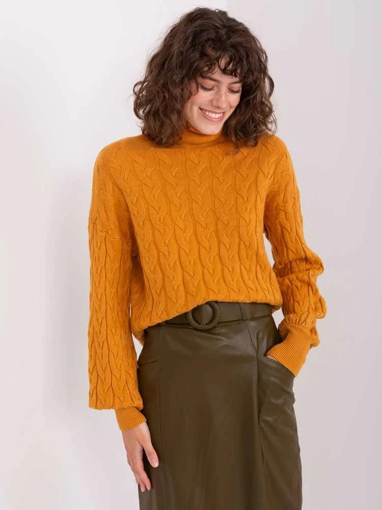 Wool Fashion Italia Megztinis-AT-SW-2348.93-tamsiai geltonas