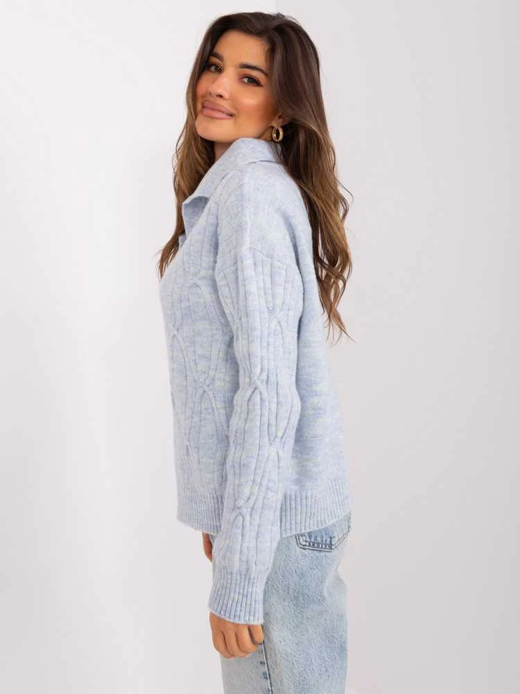 Wool Fashion Italia Megztinis-AT-SW-2349-2,27-dangaus mėlynumo