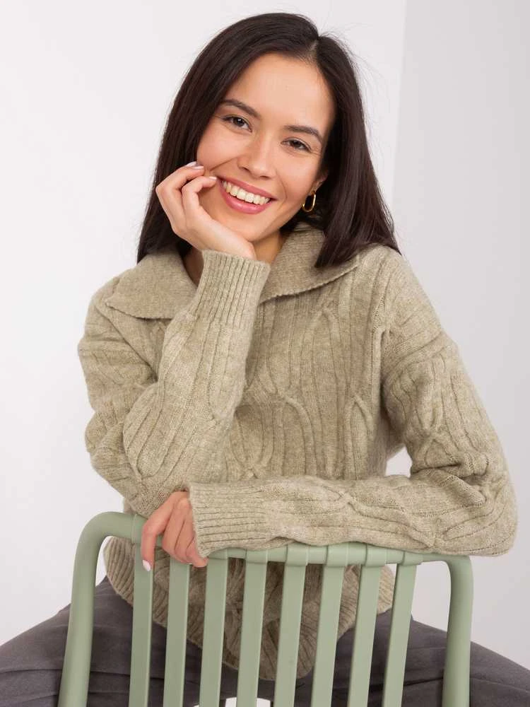 Wool Fashion Italia Megztinis-AT-SW-2349-2,27-khaki