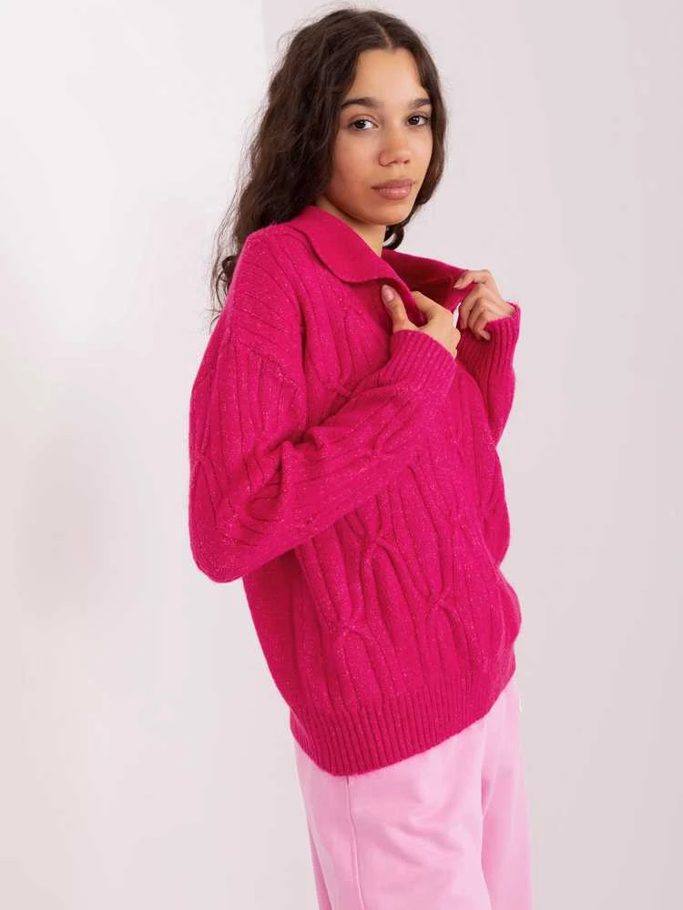 Wool Fashion Italia Megztinis-AT-SW-2349-2,96-fuksija