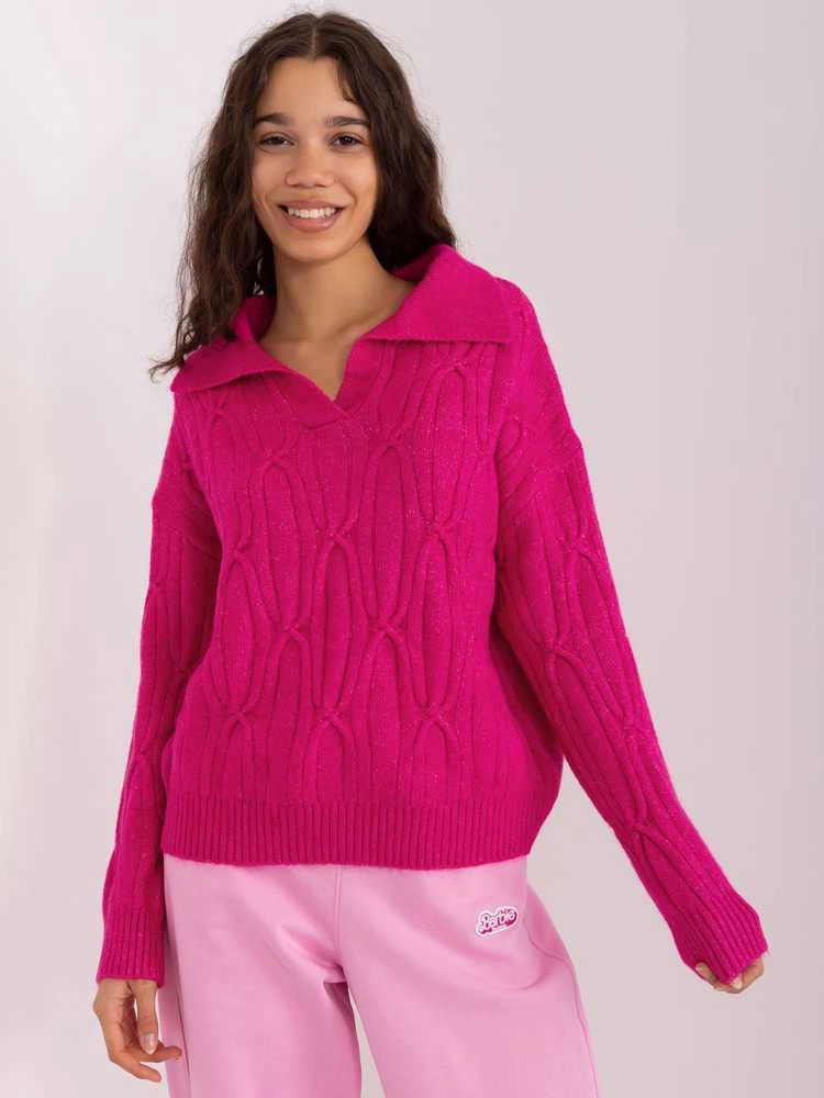 Wool Fashion Italia Megztinis-AT-SW-2349-2,96-fuksija