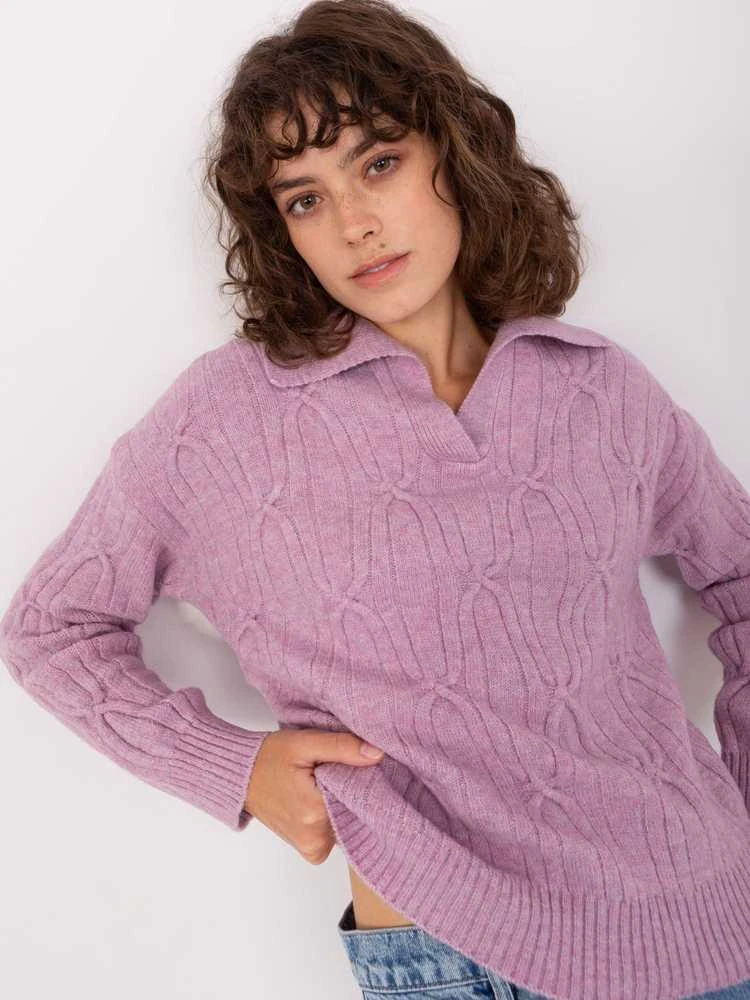 Wool Fashion Italia Megztinis-AT-SW-2349-2,96-šviesiai violetinis