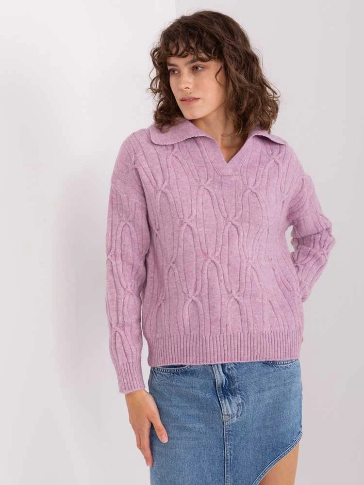 Wool Fashion Italia Megztinis-AT-SW-2349-2,96-šviesiai violetinis