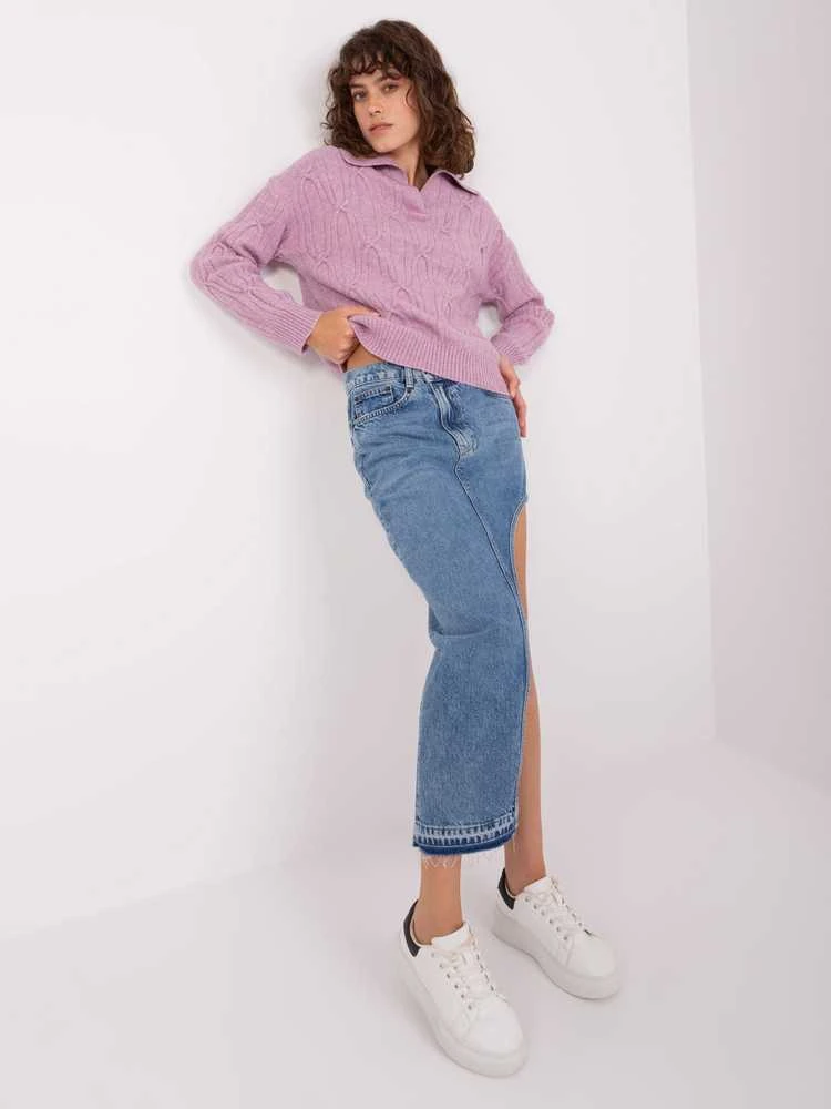 Wool Fashion Italia Megztinis-AT-SW-2349-2,96-šviesiai violetinis