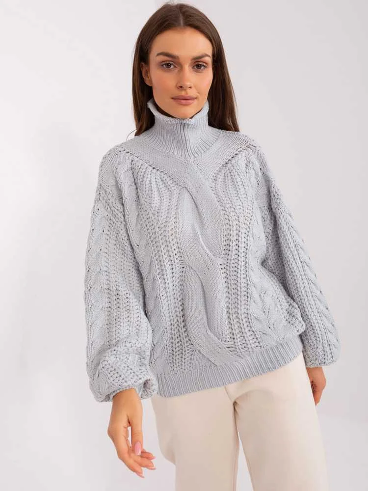 Wool Fashion Italia Megztinis-AT-SW-2350.91P-pilkas
