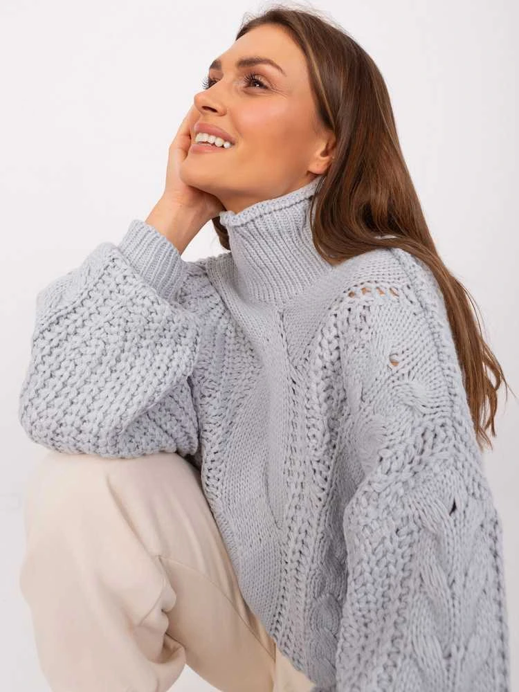 Wool Fashion Italia Megztinis-AT-SW-2350.91P-pilkas