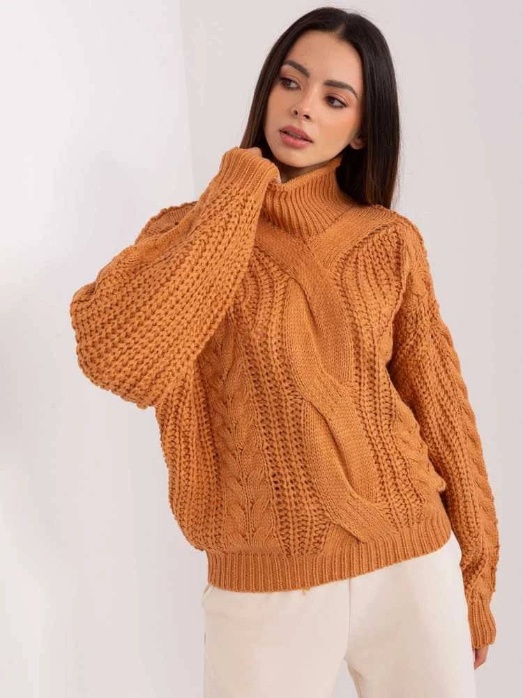 Wool Fashion Italia Megztinis-AT-SW-2350.91P-šviesiai rudas
