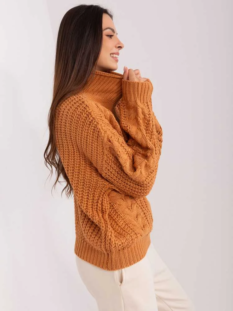 Wool Fashion Italia Megztinis-AT-SW-2350.91P-šviesiai rudas