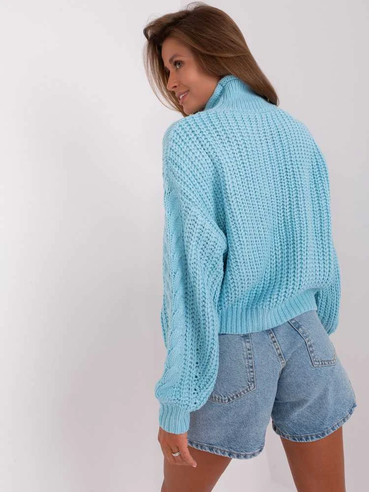 Wool Fashion Italia Megztinis-AT-SW-2350.91P-šviesiai mėlynas