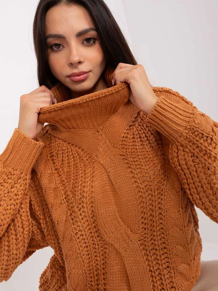 Wool Fashion Italia Megztinis-AT-SW-2350.91P-šviesiai rudas