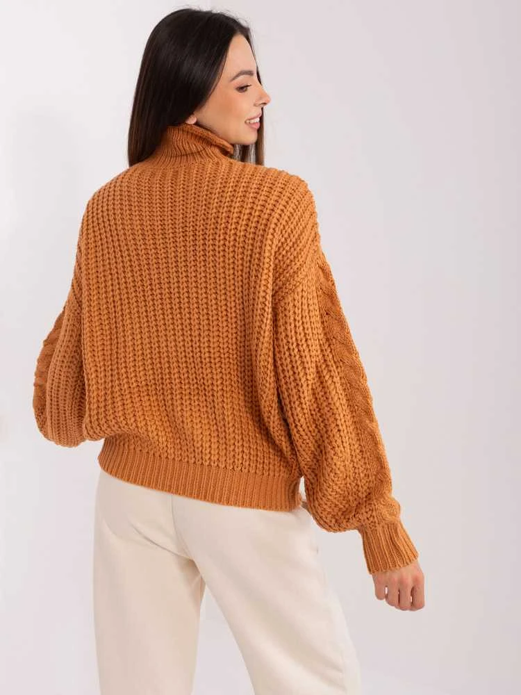 Wool Fashion Italia Megztinis-AT-SW-2350.91P-šviesiai rudas