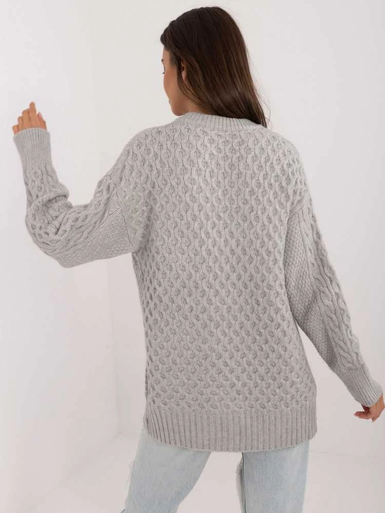Wool Fashion Italia Megztinis-AT-SW-23525.21-pilkas