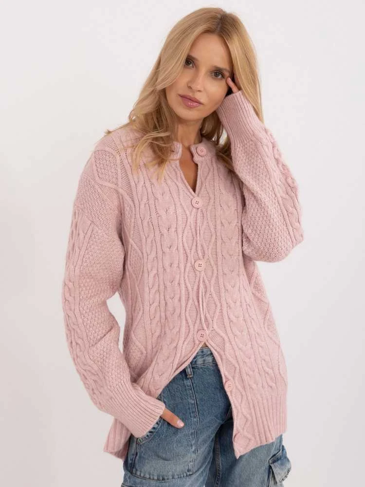 Wool Fashion Italia Megztinis-AT-SW-23525.21-šviesiai rožinis
