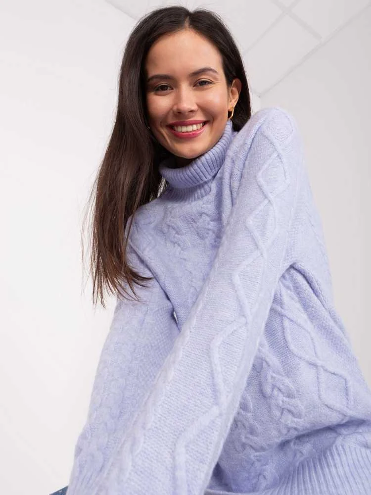 Wool Fashion Italia Megztinis - AT-SW-2355-2.12P - šviesiai violetinis