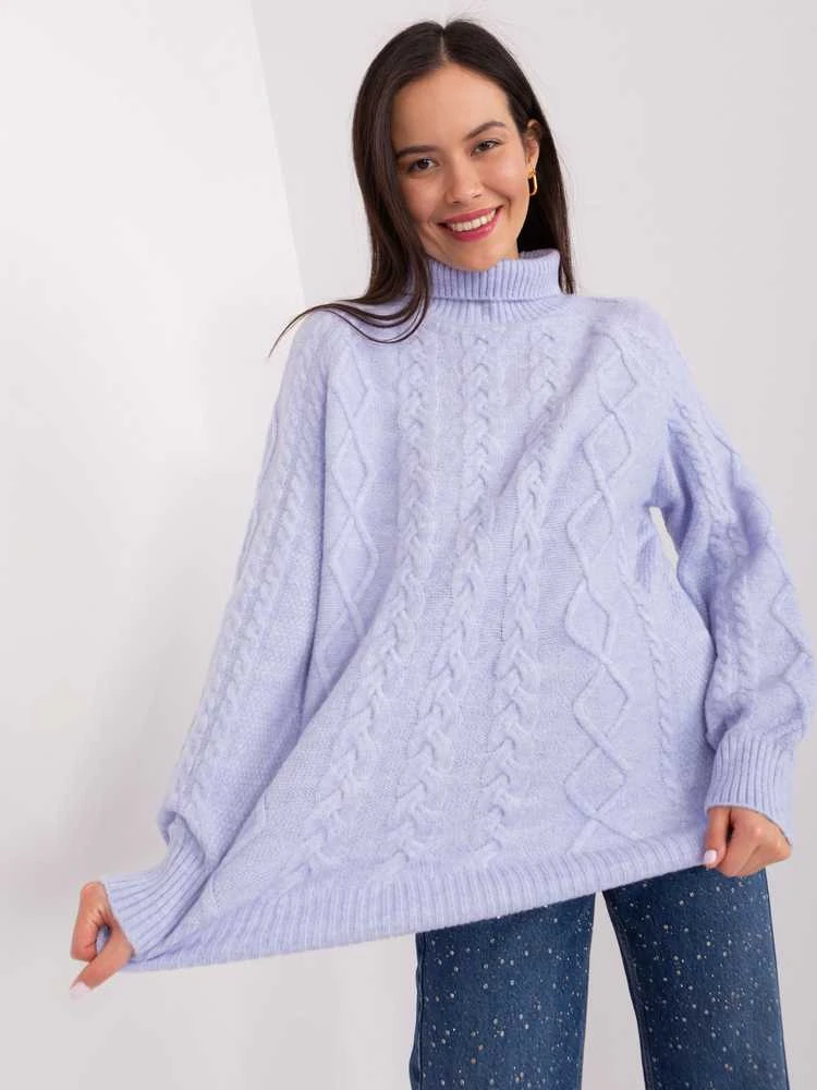 Wool Fashion Italia Megztinis - AT-SW-2355-2.12P - šviesiai violetinis