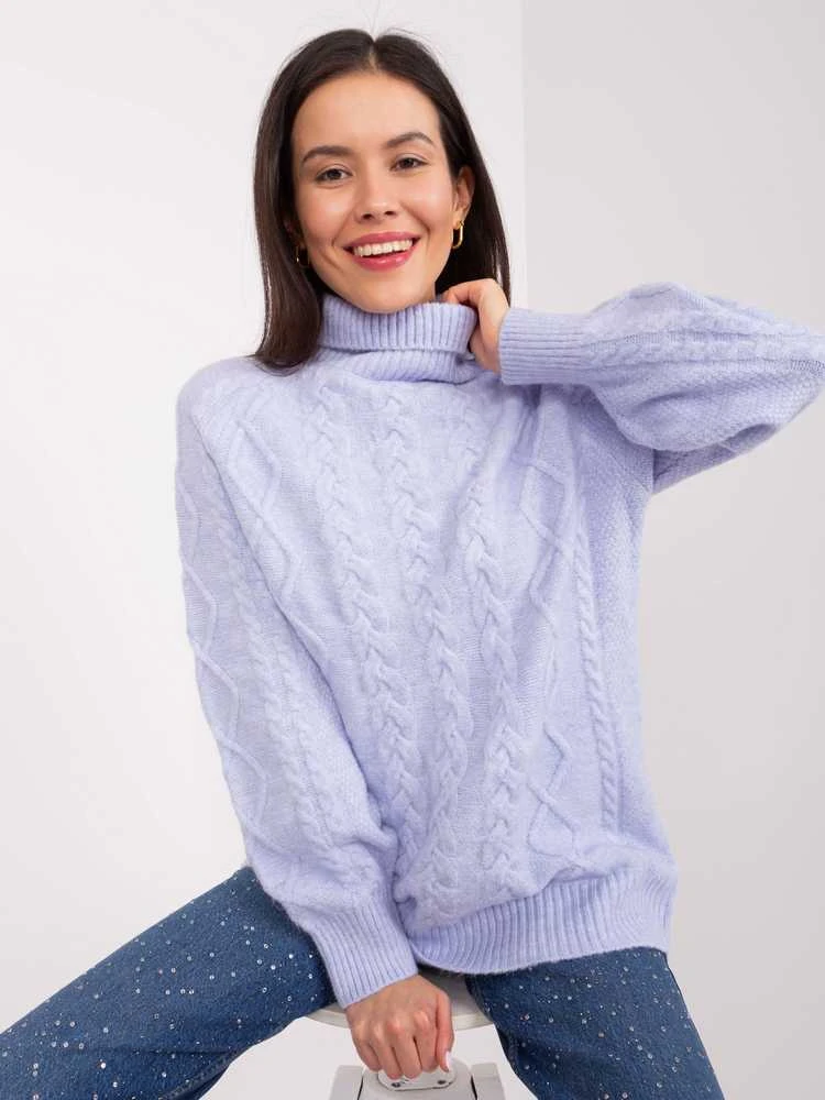 Wool Fashion Italia Megztinis - AT-SW-2355-2.12P - šviesiai violetinis