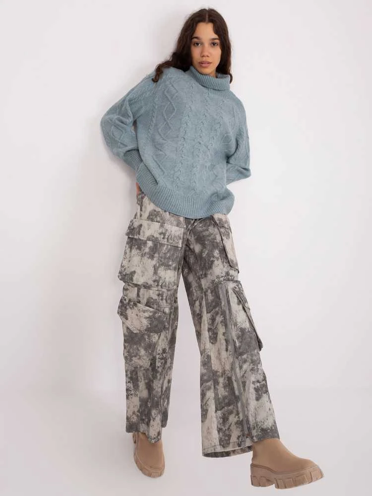 Wool Fashion Italia Megztinis-AT-SW-2355-2.12P-pilka-mėlyna
