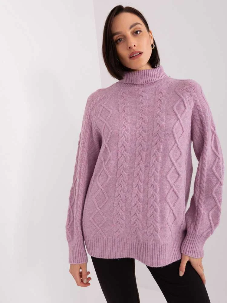Wool Fashion Italia Megztinis - AT-SW-2355-2.19P - šviesiai violetinis
