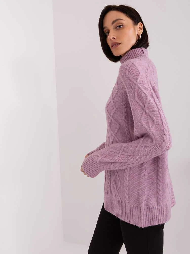 Wool Fashion Italia Megztinis - AT-SW-2355-2.19P - šviesiai violetinis