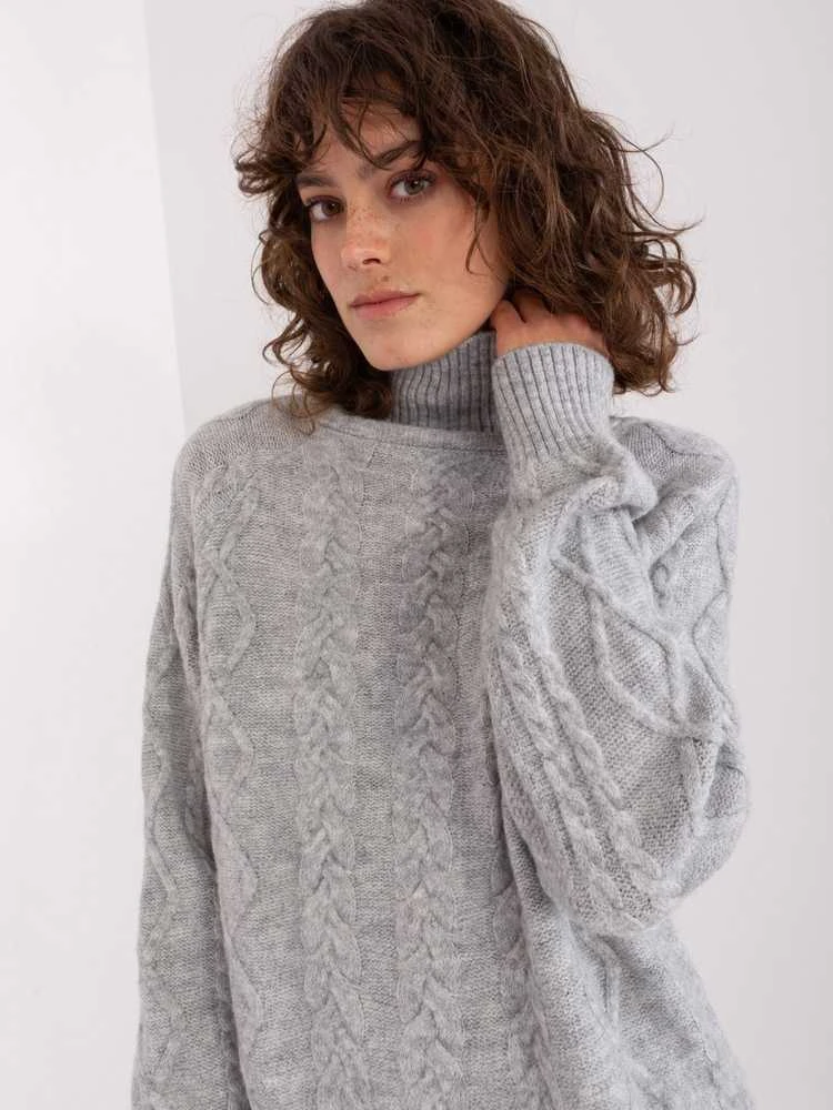 Wool Fashion Italia Megztinis-AT-SW-2355-2.19P-pilkas