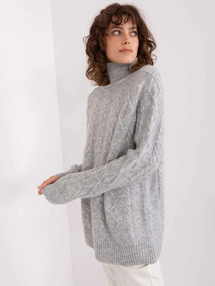 Wool Fashion Italia Megztinis-AT-SW-2355-2.19P-pilkas