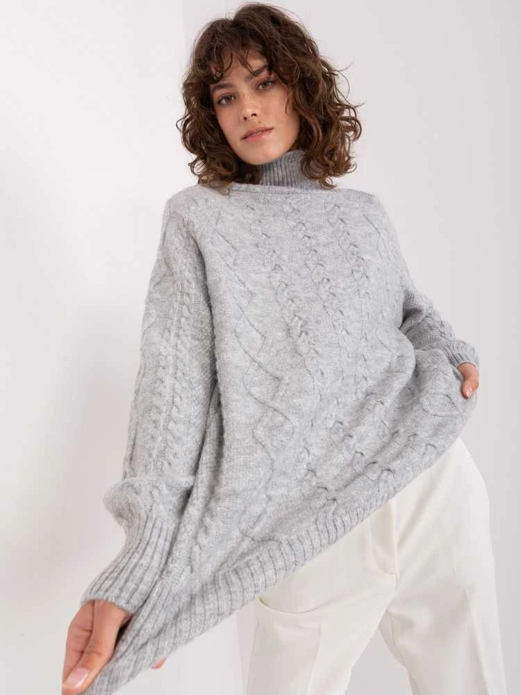 Wool Fashion Italia Megztinis-AT-SW-2355-2.19P-pilkas