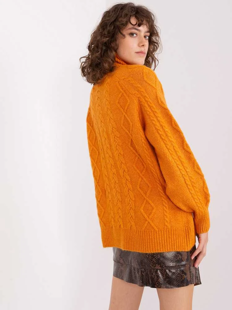 Wool Fashion Italia Megztinis-AT-SW-2355-2.19P-šviesiai oranžinis
