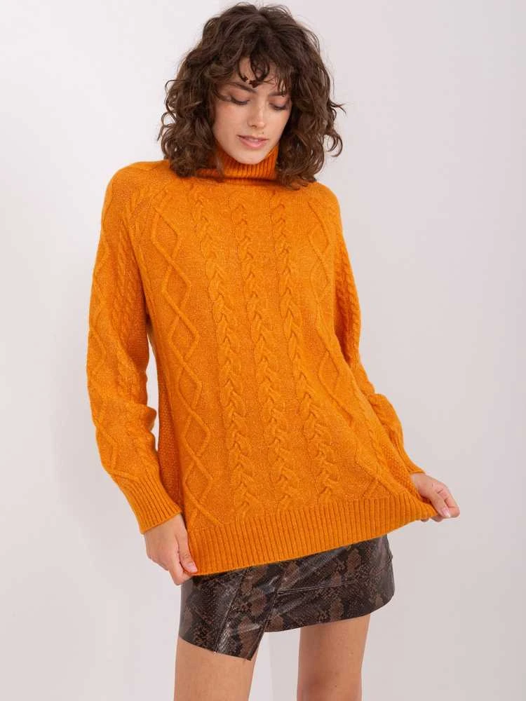 Wool Fashion Italia Megztinis-AT-SW-2355-2.19P-šviesiai oranžinis