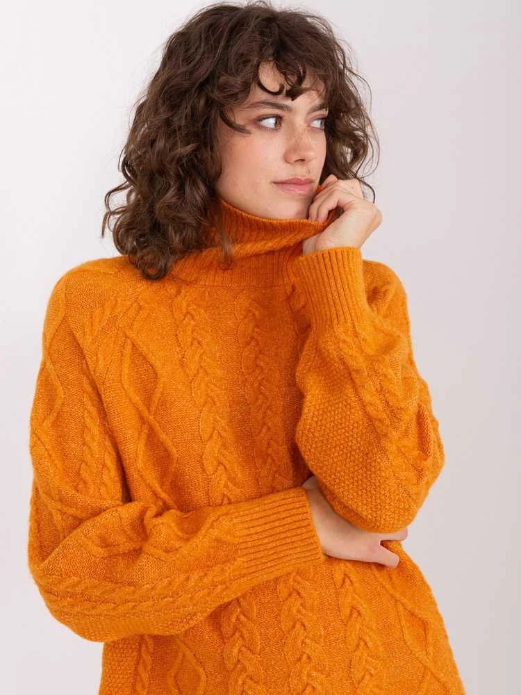 Wool Fashion Italia Megztinis-AT-SW-2355-2.19P-šviesiai oranžinis