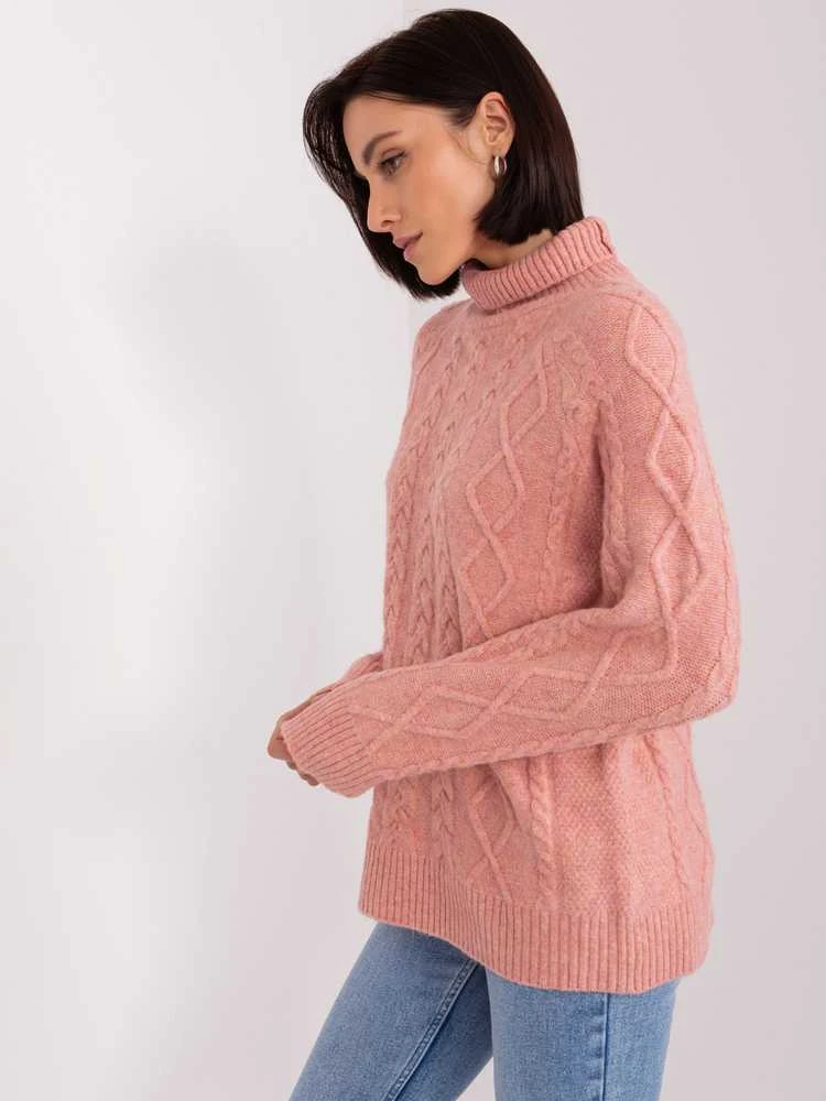 Wool Fashion Italia Megztinis-AT-SW-2355-2.19P-tamsiai rožinis