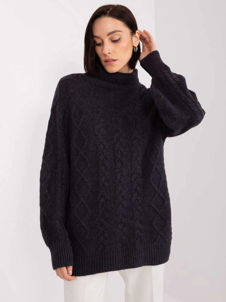 Wool Fashion Italia Megztinis-AT-SW-2355-2,30X-juodas