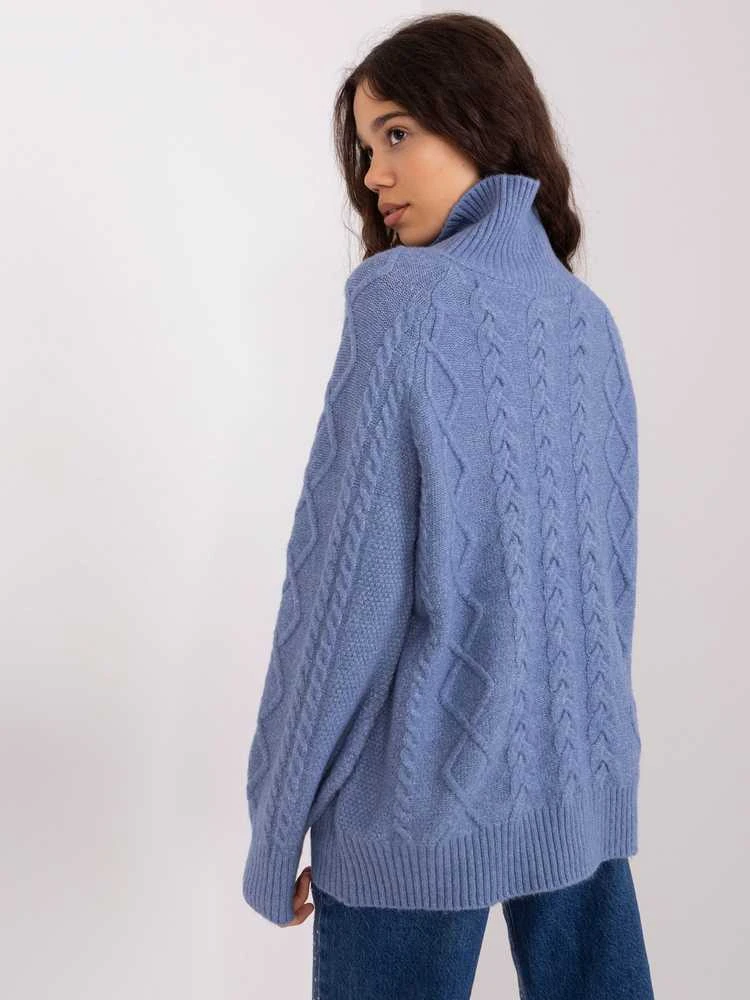 Wool Fashion Italia Megztinis-AT-SW-2355-2,30X-tamsiai mėlynas