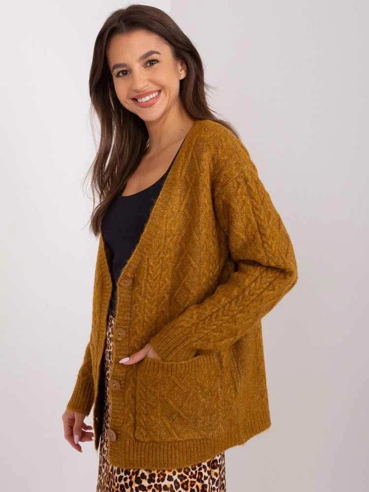 Wool Fashion Italia Megztinis-AT-SW-2358.31-tamsiai geltonas