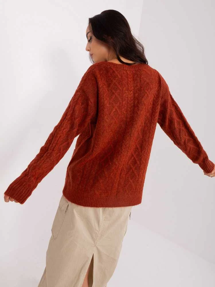 Wool Fashion Italia Megztinis-AT-SW-2358.31-tamsiai oranžinis