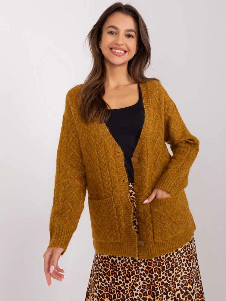 Wool Fashion Italia Megztinis-AT-SW-2358.31-tamsiai geltonas