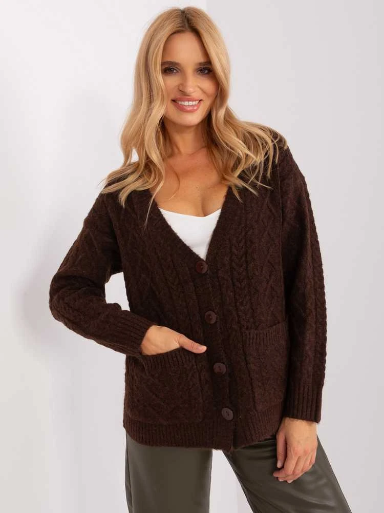 Wool Fashion Italia Megztinis-AT-SW-2358.31-tamsiai rudas