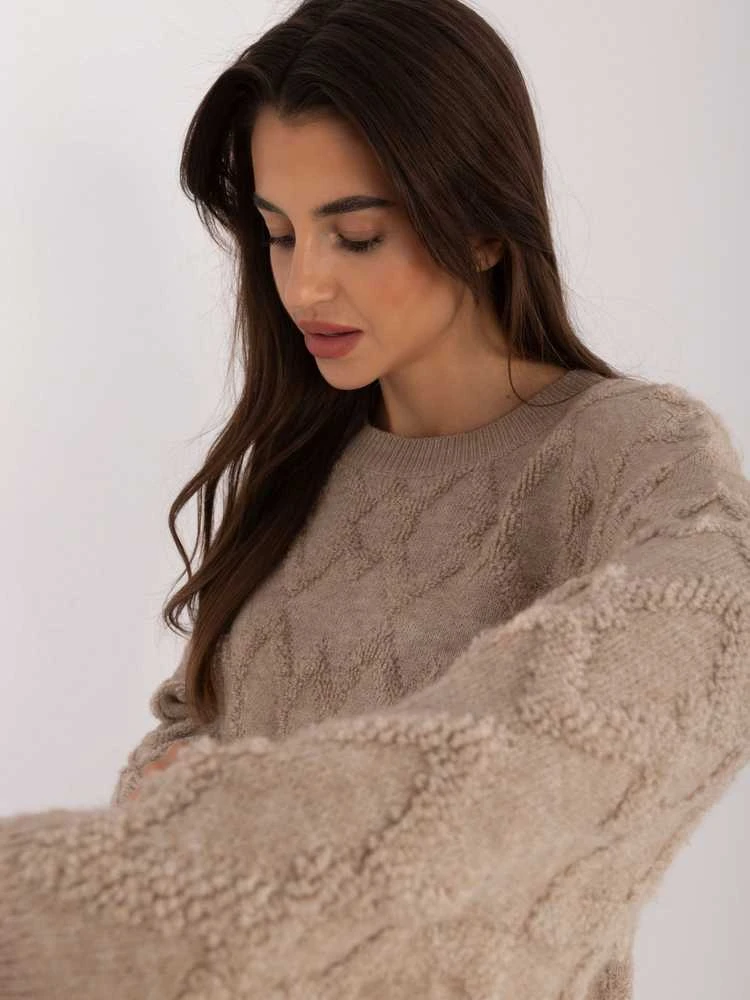 Wool Fashion Italia Megztinis-AT-SW-2361.61-smėlio spalvos