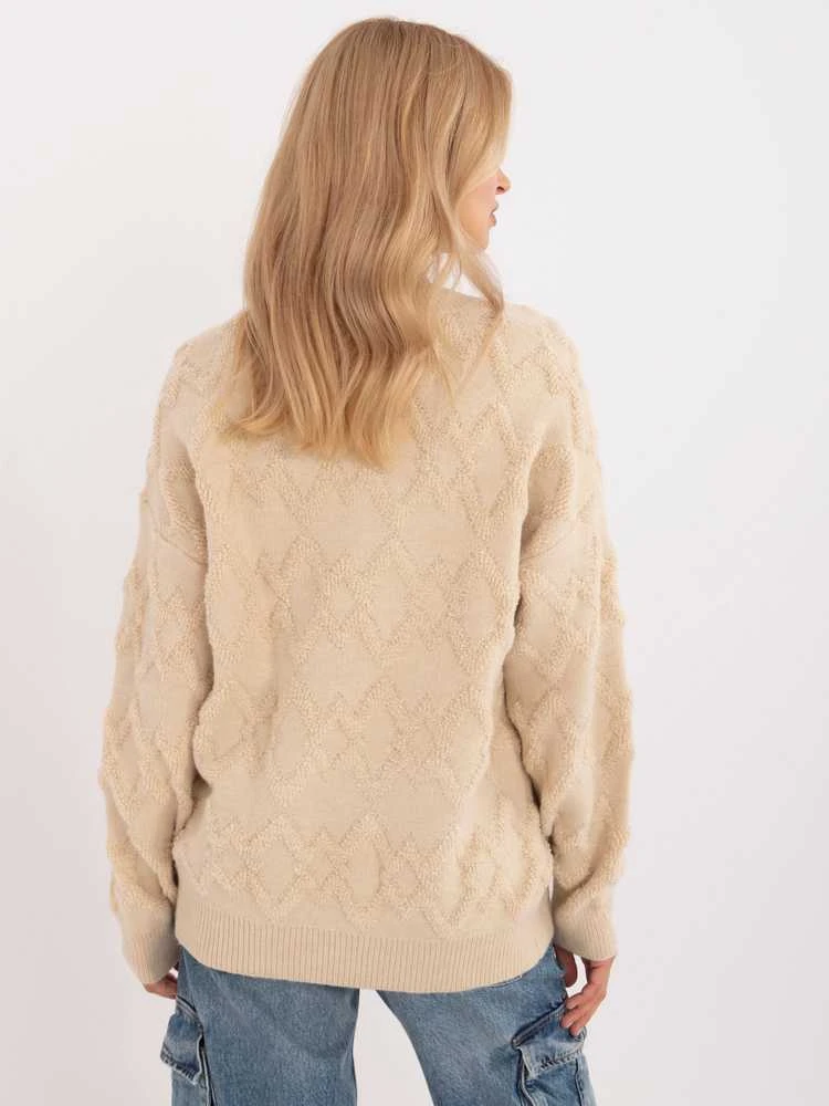 Wool Fashion Italia Megztinis-AT-SW-2361.61-šviesiai smėlio spalvos