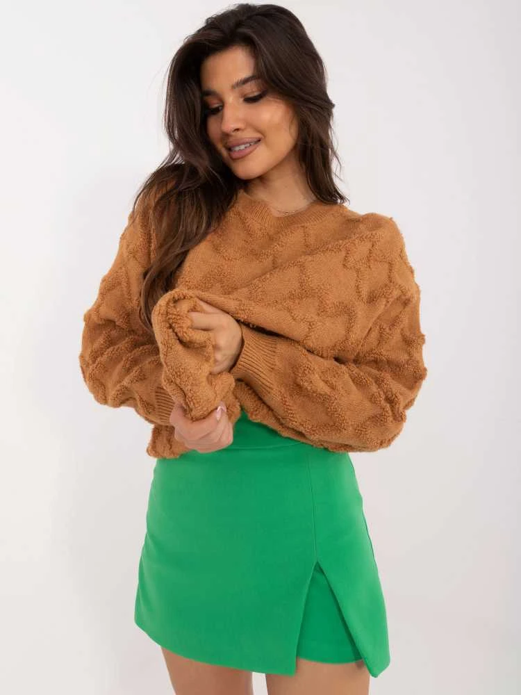 Wool Fashion Italia Megztinis-AT-SW-2361.61-šviesiai rudas