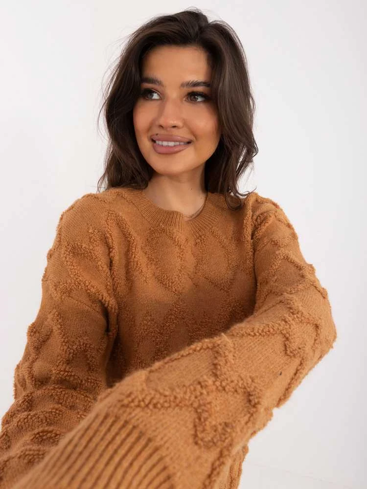 Wool Fashion Italia Megztinis-AT-SW-2361.61-šviesiai rudas